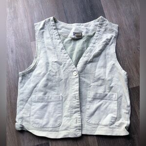 Light Green Gingham Grandma Vest Size Petite Small